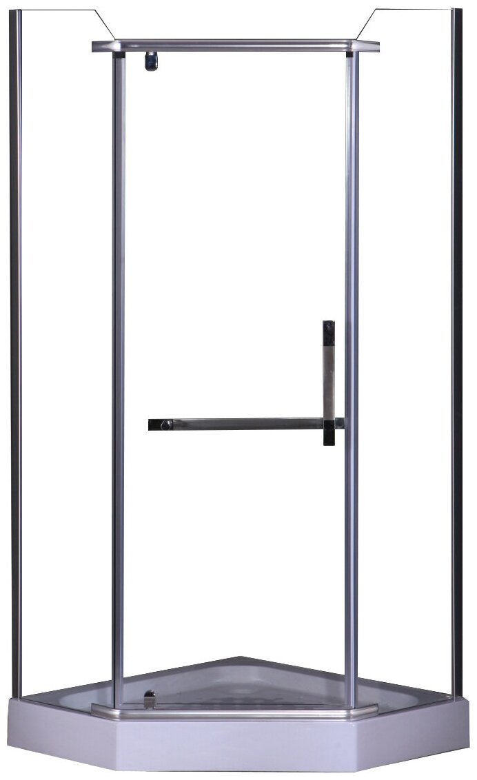картинка Душевое ограждение СS-816S В 100х100х200 (с низким поддоном13 см , прозрачное стекло,метал.сифон)